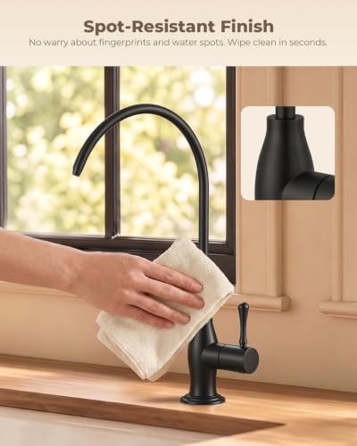 WEWE Drinking Water Faucet with Vintage Design, Non-Air Gap, Matte Black - Image 6