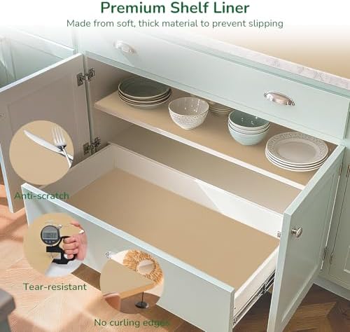 Strong Grip Drawer and Shelf Liner for Kitchen 23.6In x 20FT Beige - Image 6