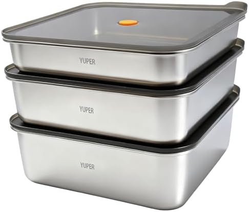 YUPER Stainless Steel Food Storage Containers, 3 Pack (84+125+162OZ) by YUPER