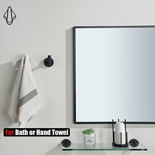 JQK Bathroom Hardware Set, 5-Piece Bath Accessories Set Matte Black Wall Mount Includes 24 in Towel Bar, 7 in Towel Ring, Toilet Paper Holder, 2 Towel Hooks, BAS165-PB - Image 5
