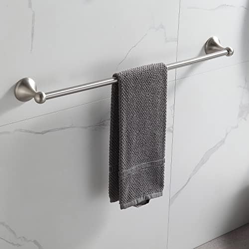 BGL 4-Piece Brushed Nickel Bathroom Hardware Set with Adjustable Towel Bar - Image 6