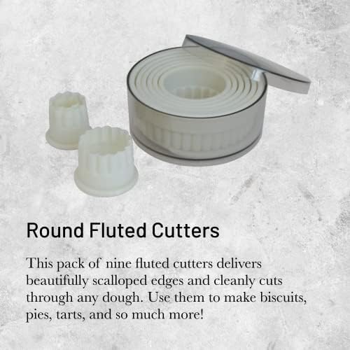 de Buyer Round Fluted Cutters - 9-Piece Set - Creates Clean, Defined Cuts, Scallops & Flutes - Dishwasher Safe - Image 2