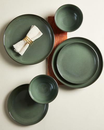 Pokini Ceramic Dinnerware Sets for 6, 18pcs Plates and Bowls Sets Dish Set - Image 4