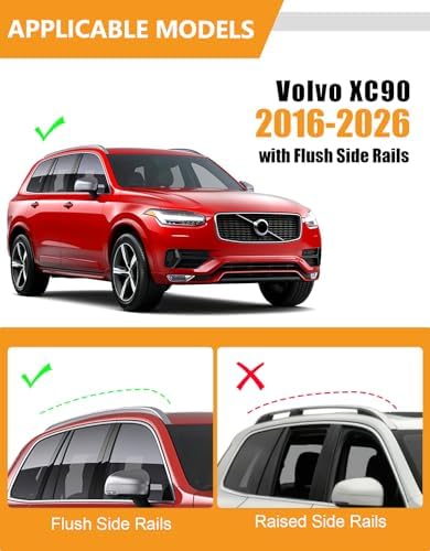 KINGGERI 300lbs Roof Rack Cross Bars for Volvo XC90 XC-90 2016-2026 - Image 2