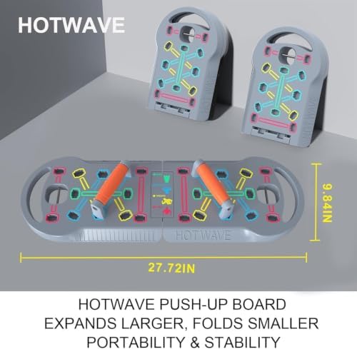 HOTWAVE Push Up Board, Portable PushUp Board, Foldable 20 in 1 Push Up Bar - Image 4