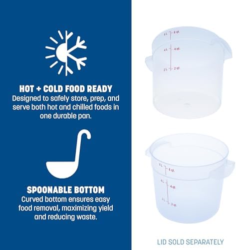 Carlisle FoodService Products Storplus Round Food Storage Container with Stackable Design for Catering, Buffets, Restaurants, Polypropylene (Pp), 6 Quart, Clear - Image 4