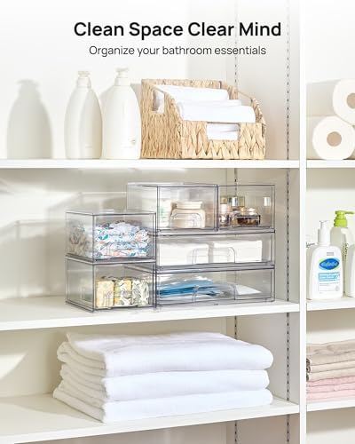 Vtopmart Stackable Storage Drawers Set of 6, Plastic Organizer Bins - Image 6