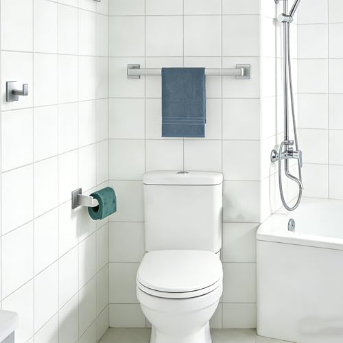 10-Pieces Bathroom Hardware Set Brushed Nickel Bathroom Accessories Set SUS304 Towel Bar Set Includes 2 Towel Bar 16 Inch+2 Towel Holder+2 Toilet Paper Holder+4 Towel Hooks(10, Brushed Nickel) - Image 7
