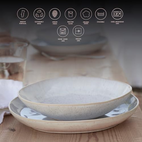 Casafina Ceramic Stoneware 11" x 4.5", 119 oz Serving Bowl - Eivissa Collection, Sea Blue | Microwave & Dishwasher Safe Dinnerware | Food Safe Glazing | Restaurant Quality Serveware - Image 3