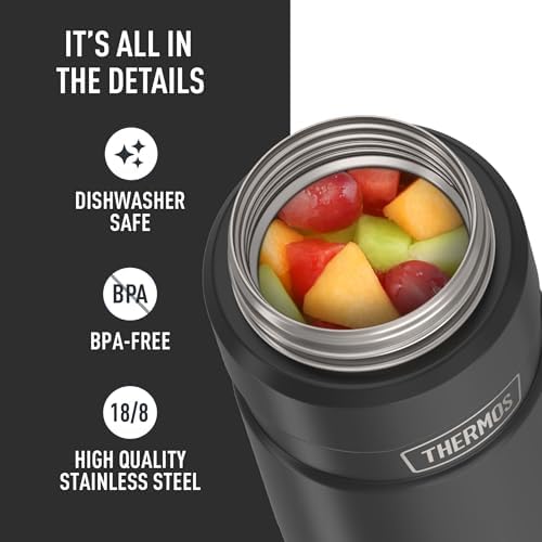THERMOS Stainless King Vacuum-Insulated Food Jar, 24 Ounce, Matte Black - Image 4
