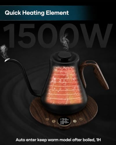 INTASTING Gooseneck Electric Kettle with ±1℉ Temperature Control 0.9 Liter - Image 5