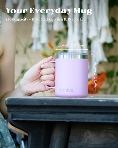4 Pack 12oz Insulated Coffee Mug with Lid, Stainless Steel Cup - Image 3