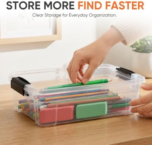 Superio 1.27 Quart Clear Plastic Storage Containers with Lids, Stackable Organizer Bins, BPA-Free Storage Boxes for Home, Office, Dorm & Classroom, 36 Pack - Image 2