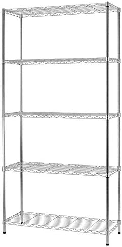 BestOffice | 5-Tier Wire Shelf | 36" x 14" x 72" | Chrome by BestOffice