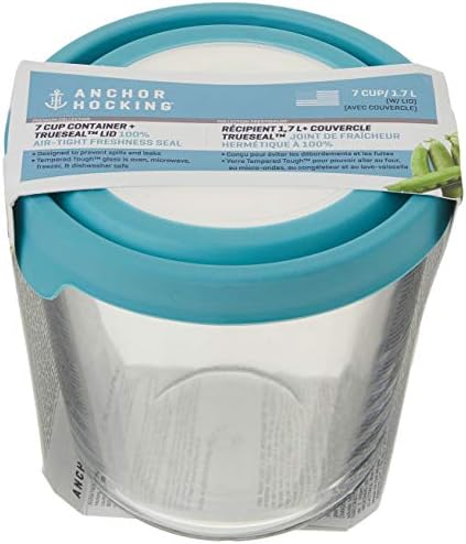 Anchor Hocking Trueseal Glass Food Storage Container with Airtight Lid, 7 Cup Tall, Mineral Blue - Image 6