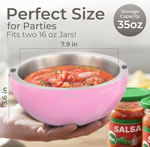 35oz Pink Stainless Steel Dip Chiller Bowl (1 Pack) - Image 2