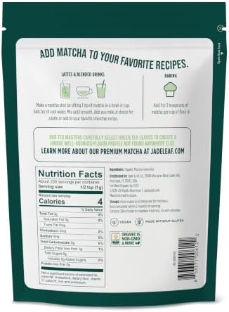Jade Leaf Matcha Powder, Organic Culinary Grade, 250g / 8.8oz - Image 2
