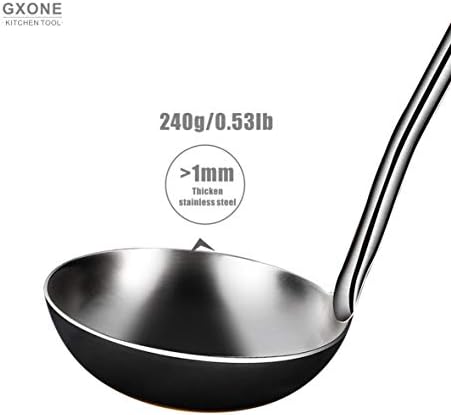 Soup Ladle,304 Stainless Steel Cooking Ladle with Wooden Handle,14.6Inch - Image 4