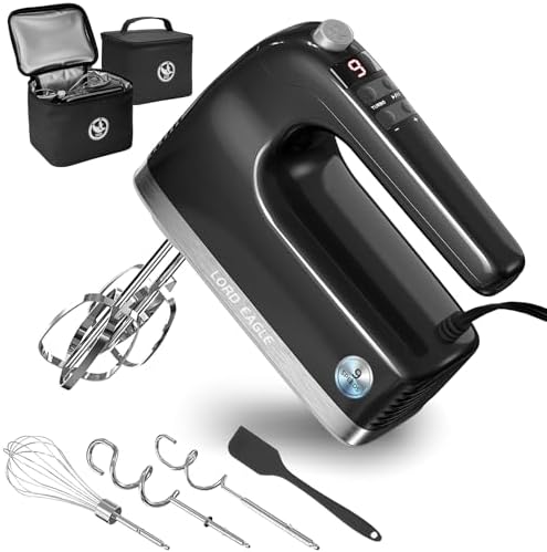 Lord Eagle 9-Speed Digital Hand Mixer Electric Handheld, 500W DC Motor by LordEagle