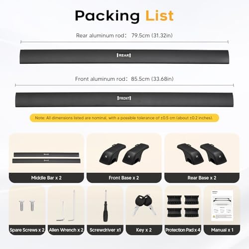 Powerty 300LBS Roof Rack Cross Bars for Subaru Crosstrek 2024-2026 Limited/Premium/Sport (Not for Wilderness) with Raised Side Rails, Aluminum Crossbars Roof Rails Luggage Racks Rooftop Carrier - Image 3