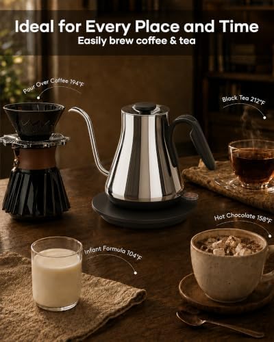 Cocinare Gooseneck Electric Kettle 0.8L, Fast Boil Pour Over Coffee, Tea - Image 5