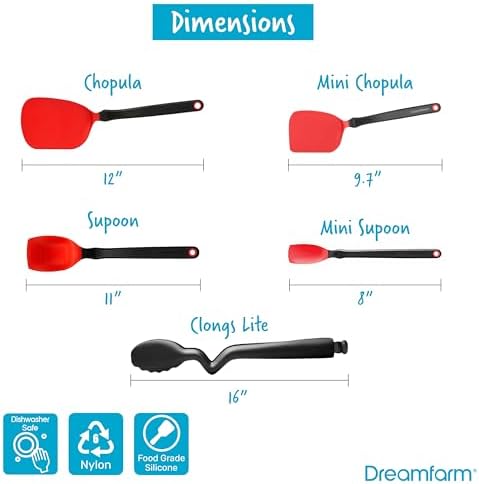 Dreamfarm Everyday Kitchen Essentials - RedBlack, Set of 5 - Image 7