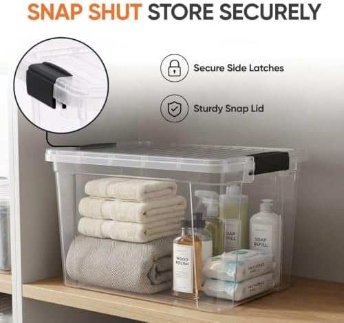 Superio 26.5 Quart Clear Plastic Storage Boxes with Lids, Stackable Organizer Containers, BPA-Free Storage Bins for Home, Office, School & Dorm, 6 Pack - Image 6