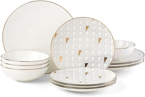 Lenox White Trianna 12-Piece Dinnerware Set, 16.20 LB by Lenox