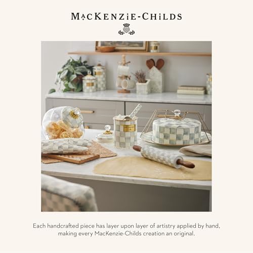 MACKENZIE-CHILDS Chip-and-Dip Serving Set, Gray-and-White Sterling Check - Image 6