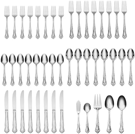 Oneida Azalea 45-Piece 18/0 Silverware Set for 8, Flatware - Image 2