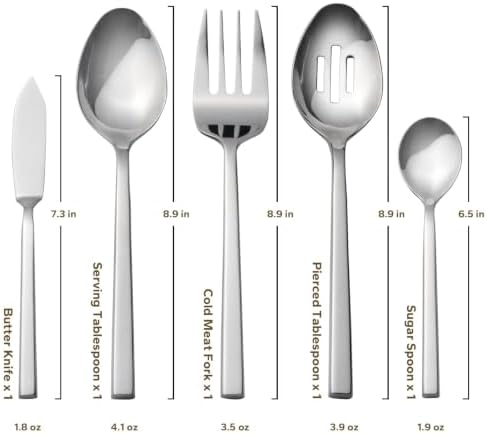 Alata Cube 45pc Flatware Set With Utensil-Serving Set for 8 Mirror Finish - Image 5