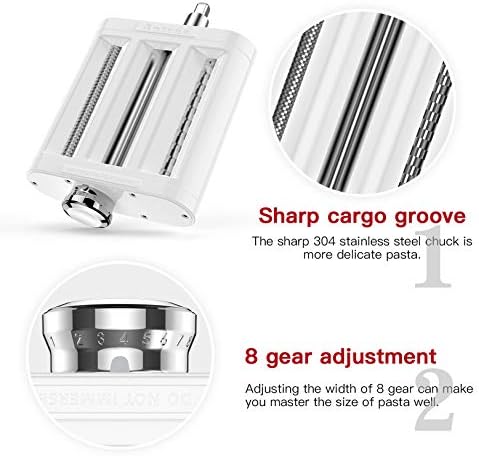 Antree 3 in 1 Pasta Attachment for KitchenAid Stand Mixers with Drying Rack - Image 3