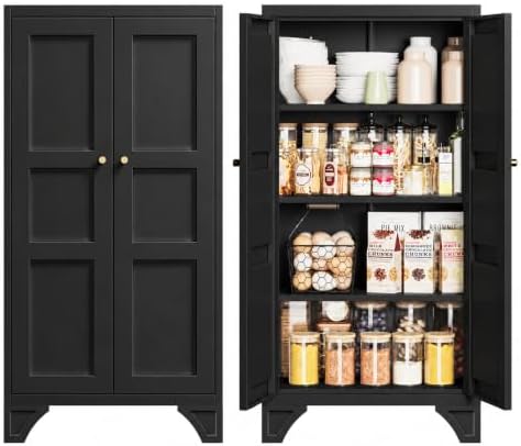 Yizosh Small Metal Garage Storage Cabinet,Kitchen Pantry Storage Cabinet by Yizosh