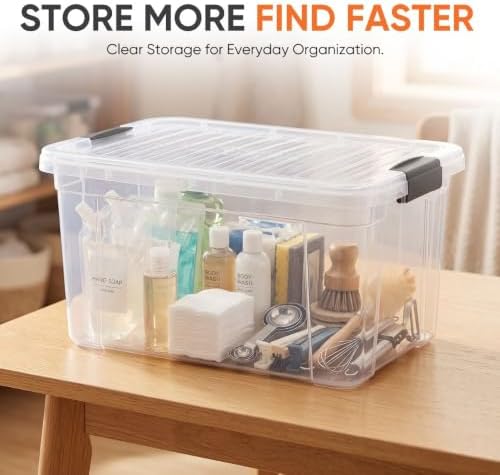 Superio 11 Quart Clear Plastic Storage Boxes with Lids, Stackable Organizer Containers, BPA-Free Storage Bins for Home, Office, School & Dorm, 10 Pack - Image 2
