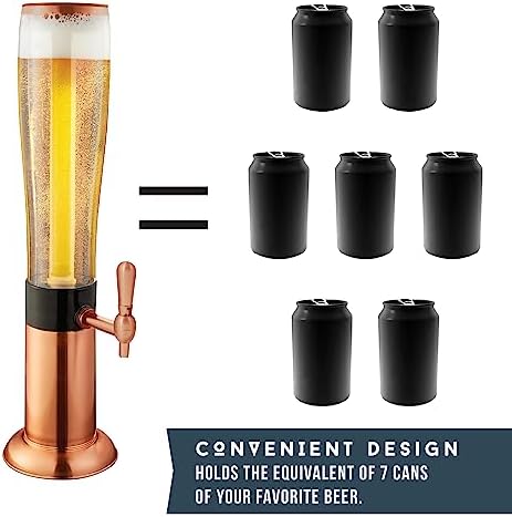 Hammer + Axe Beverage Dispenser – 88 oz Party Drink Dispenser with Ice Tube & Tap| Drink Fountain for Beer, Water, Iced Tea| Mimosa Tower| Margarita Tower| BBQ & Tailgate Essential| Home Bar Accessory - Image 5