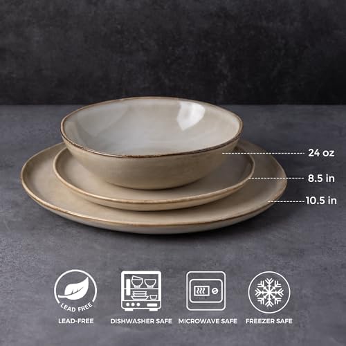 AmorArc Ceramic Dinnerware Sets for 8, 24Pcs Plates and Bowls Sets Dishes - Image 2