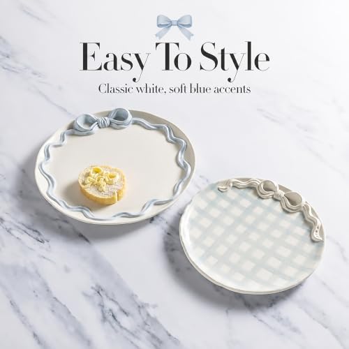 Mud Pie Ceramic Bow Nested Platter Set - Image 3