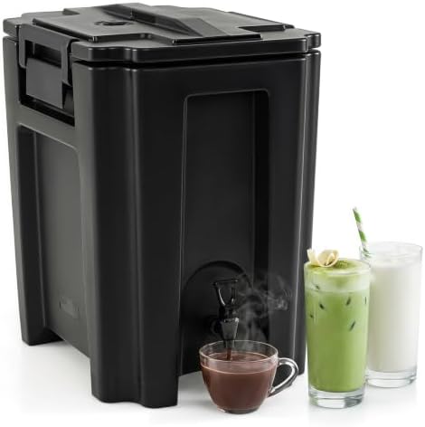 COSTWAY 13.2 Gal Insulated Beverage Dispenser, Hot & Cold Drink Dispenser by COSTWAY