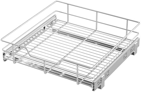 Pull Out Cabinet Organizer 18" W X 17" D, Chromed, Full Slide Out Drawers by STORKING