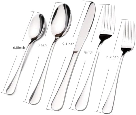 Silverware Set for 8 with Serving Utensils,Stainless Steel Flatware Cutlery - Image 6