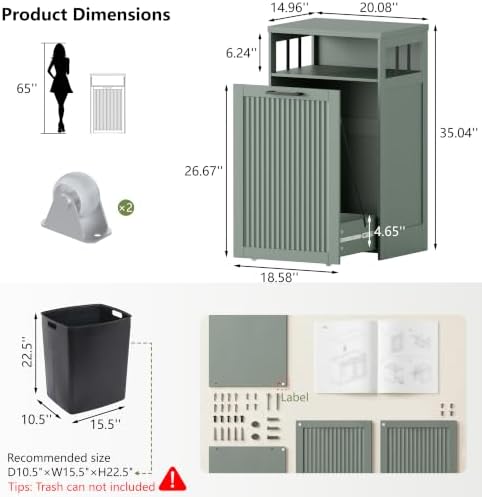 13 gallon Pull Out Trash Can Cabinet for Kitchen- Hidden Garbage Storage - Image 2