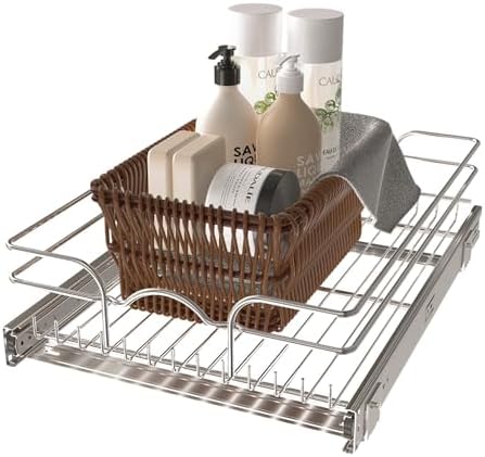 Rev-A-Shelf Pullout Organizer for Cabinets, Min Opening Width of 14.5" by Rev-A-Shelf