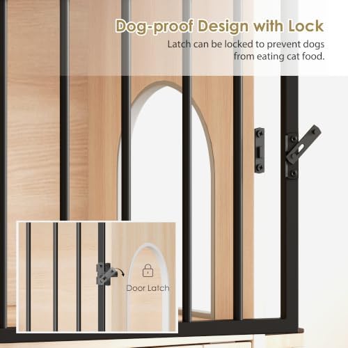 Dog Proof Cat Feeding Station, Dog Proof Cat Feeder, Cat Food Table,Nature - Image 7