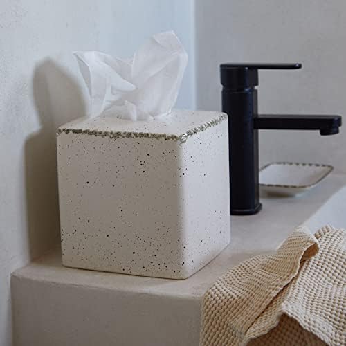 Casafina Ceramic Boutique Tissue Box Cover - Toscana Collection, Aglio | Stoneware Bathroom Accessories | Quality Bath Decor | 8'' x 9.75'', 203 oz. - Image 2