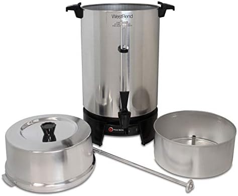 West Bend Commercial Coffee Urn Highly-Polished Aluminum NSF Approved Features Automatic Temperature Control Large Capacity with Cup Per Minute Brewing and Easy Clean Up, 100-Cup, Silver - Image 5