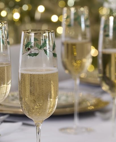 Lenox Holiday Decal Champagne Flutes, 11oz, Christmas Set of 4 - Image 3
