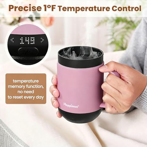 Happiness Self-Heating Coffee Mug,16oz Temperature Control Smart Cup - Image 3