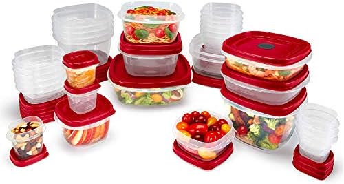 Rubbermaid 60-Piece Food Storage Containers with Lids, Microwave and Dishwasher Safe, Red Color, Ideal for Meal Prep and Pantry Storage - Image 3