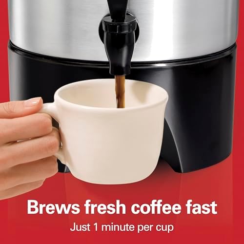 Hamilton Beach 45 Cup Coffee Urn and Hot Beverage Dispenser, Silver - Image 3