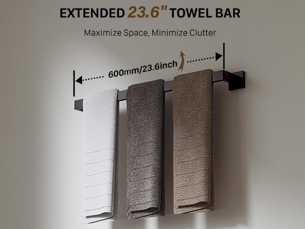 20-Piece 23.6 Inch Matte Black Bathroom Hardware Accessories Set - Image 3